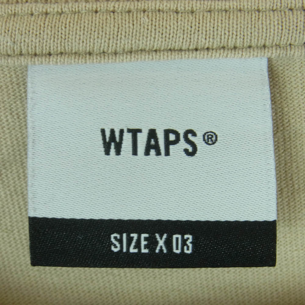 WTAPS ダブルタップス 24SS 241ATDT-STM03S FORTLESS SS COTTON フォートレス ショートスリーブ コットン フロント バック ロゴ Tシャツ 半袖 カットソー ベージュ系 03【中古】