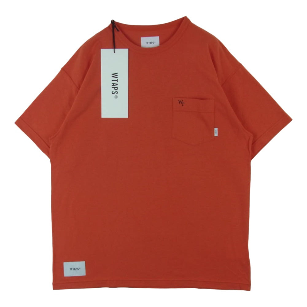 WTAPS ダブルタップス 23SS 231ATDT-CSM37 SAC CTPL LEAGUE サック シーティーピーエル リーグ 胸ポケット ロゴ Tシャツ 半袖 カットソー レッド系 02【極上美品】【中古】
