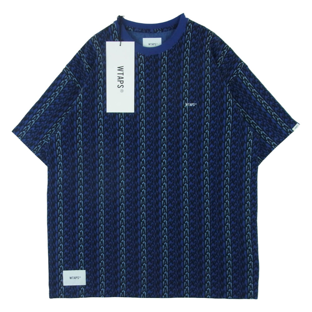 WTAPS ダブルタップス 24SS 241ATDT-CSM25 BDY SS COTTON SIGN TEE ボーディー ショート スリーブ コットン サイン Tシャツ 半袖 カットソー ブルー系 ネイビー系 03【極上美品】【中古】