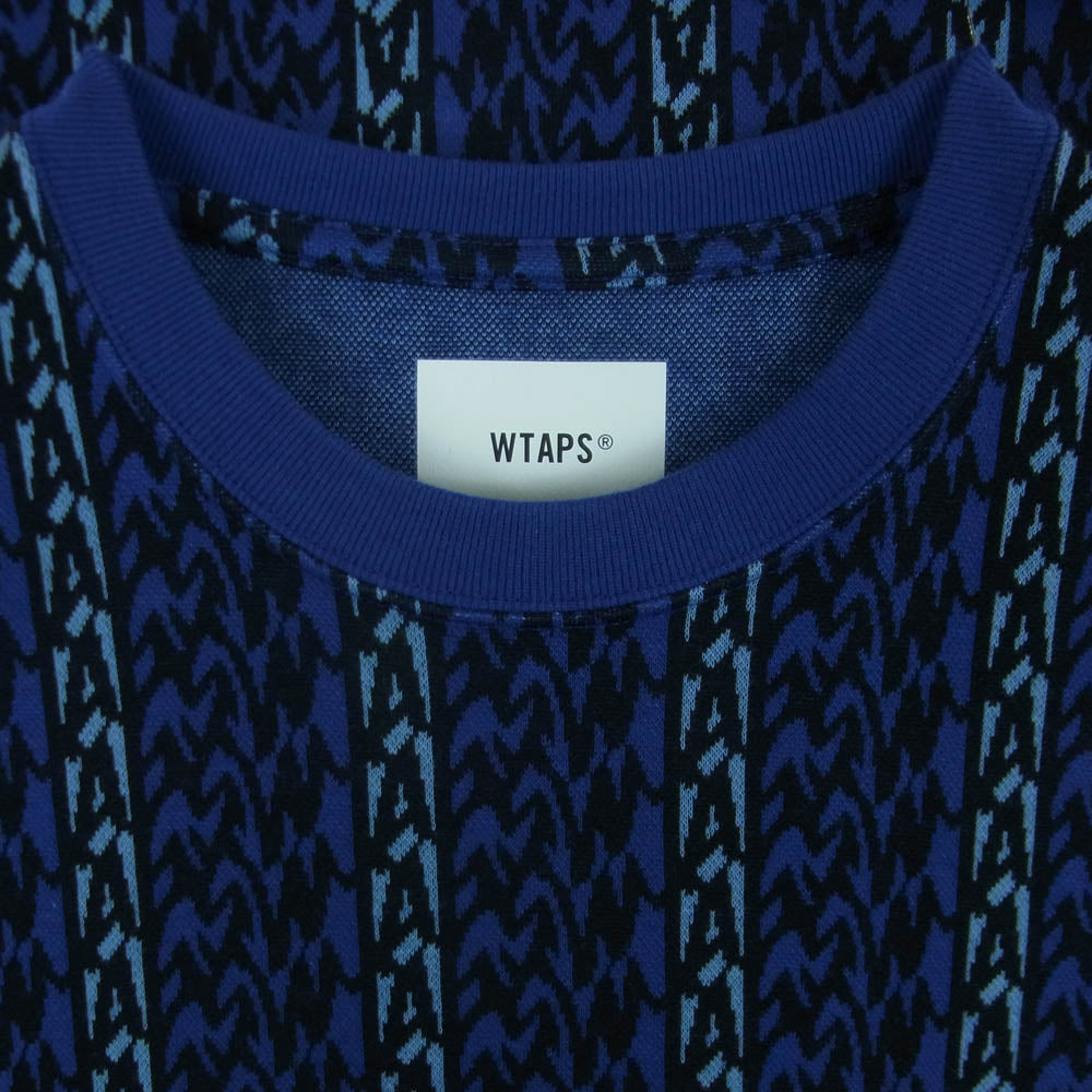 WTAPS ダブルタップス 24SS 241ATDT-CSM25 BDY SS COTTON SIGN TEE ボーディー ショート スリーブ コットン サイン Tシャツ 半袖 カットソー ブルー系 ネイビー系 03【極上美品】【中古】