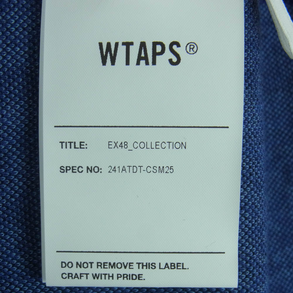 WTAPS ダブルタップス 24SS 241ATDT-CSM25 BDY SS COTTON SIGN TEE ボーディー ショート スリーブ コットン サイン Tシャツ 半袖 カットソー ブルー系 ネイビー系 03【極上美品】【中古】