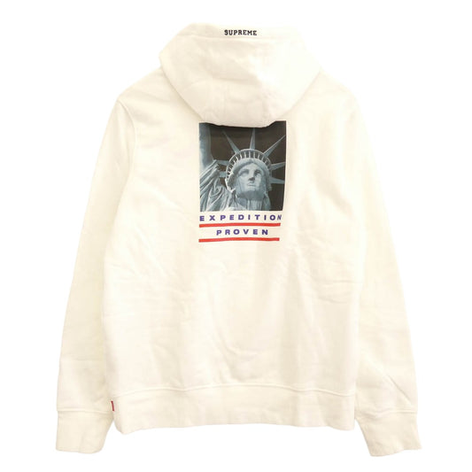 Supreme シュプリーム 19AW NT61906I × THE NORTH FACE ノースフェイス Statue Of Liberty Hooded Sweatshirt スタチューオブリバティ プルオーバー パーカー フーディー ホワイト系 M【中古】
