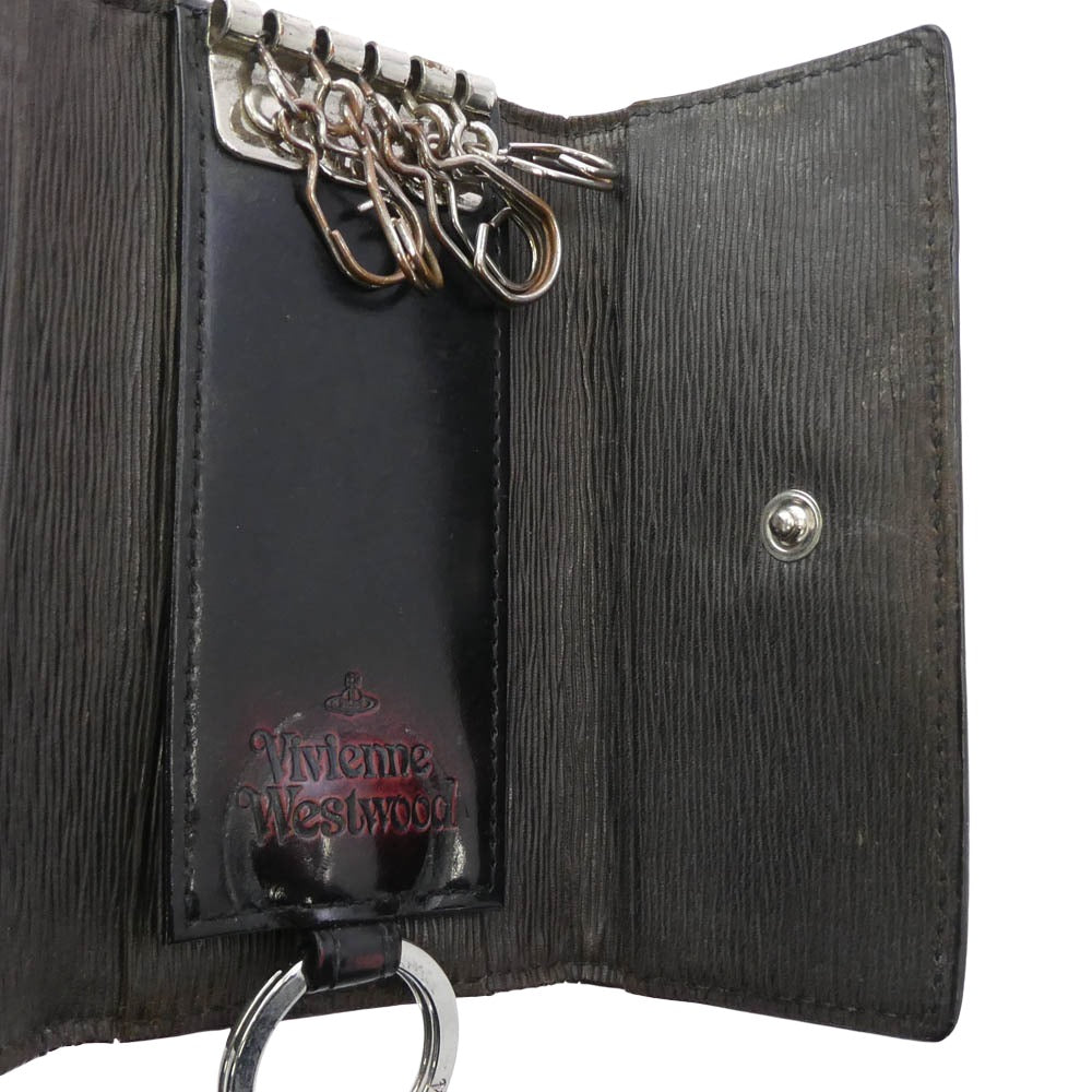 Vivienne Westwood ヴィヴィアンウエストウッド ADVAN レザー アドヴァン キーケース ブラック系 ボルドー系【中古】