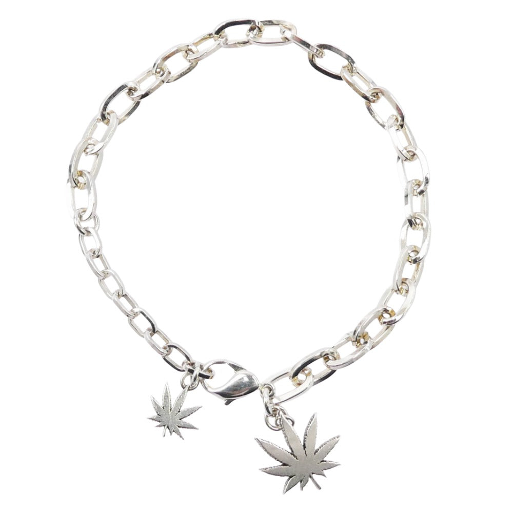 HUF ハフ リーフ モチーフ チェーンブレスレット シルバー系【中古】