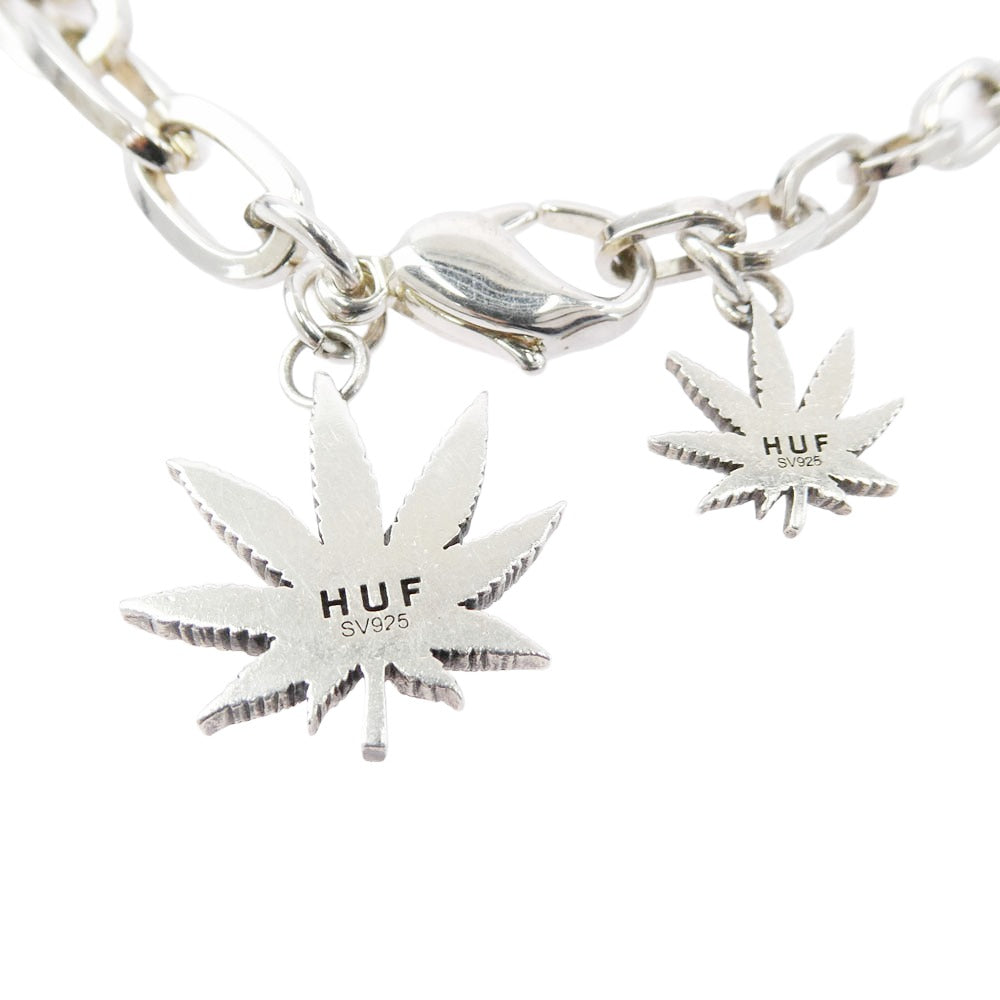 HUF ハフ リーフ モチーフ チェーンブレスレット シルバー系【中古】