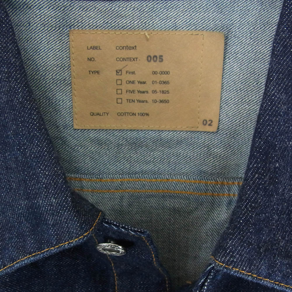 Anachronorm アナクロノーム CONTEXT-005 FRONT TUCK DENIM JACKET コットン デニム ジャケット インディゴブルー系 02【中古】