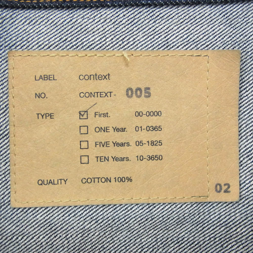 Anachronorm アナクロノーム CONTEXT-005 FRONT TUCK DENIM JACKET コットン デニム ジャケット インディゴブルー系 02【中古】