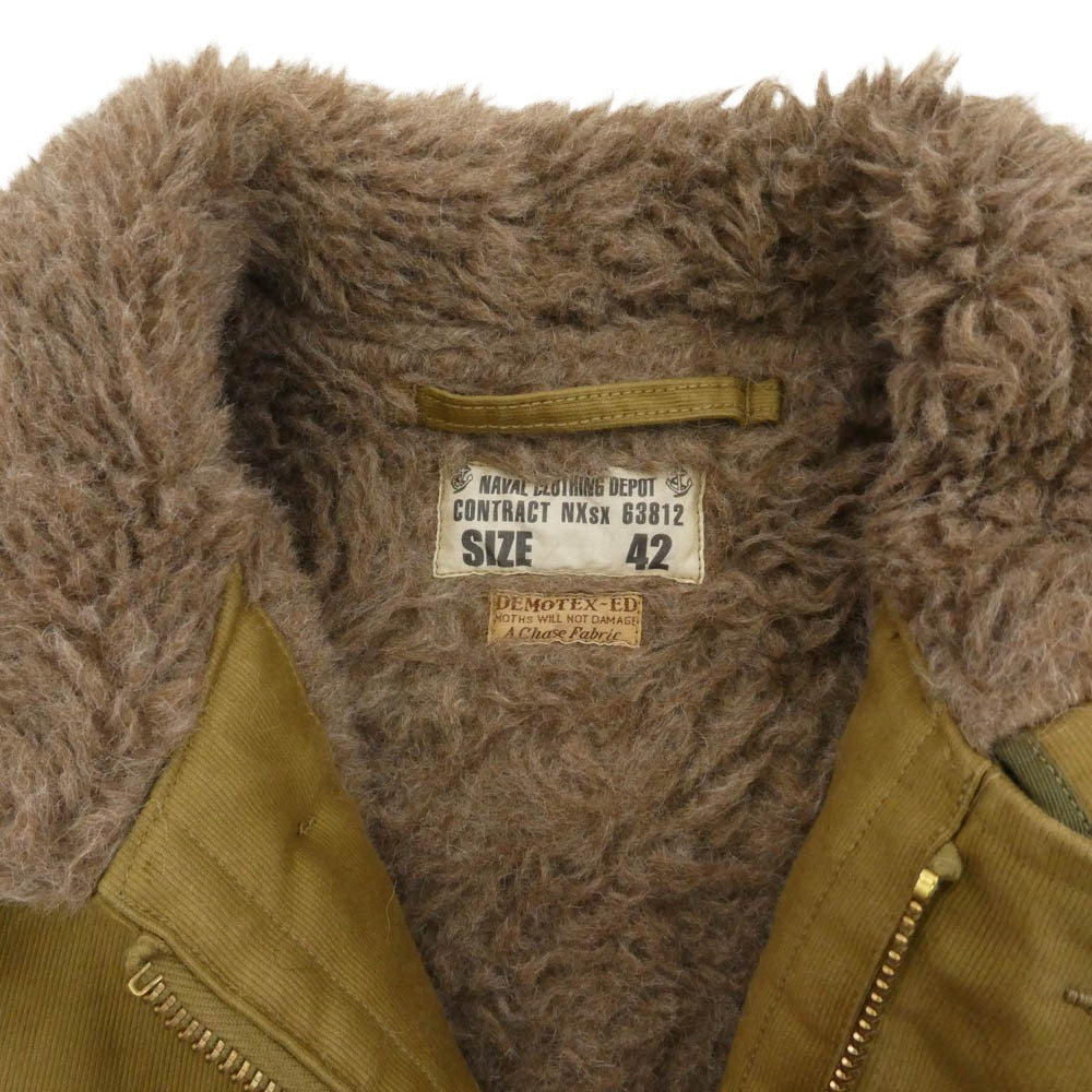 Buzz Rickson's バズリクソンズ BR15345 Type N-1 NAVY DEPARTMENT DEMOTEX-ED N-1 デッキジャケット カーキ系 42【中古】