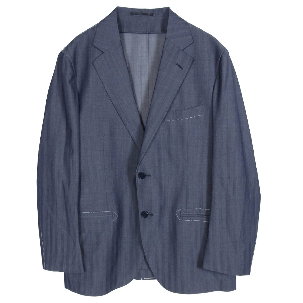 TOMORROWLAND トゥモローランド 61-07-01-07109 ウールシャンブレー 2Bテーラードジャケット ZEGNA TRAVELLER NANOSPHERE ダークグレー系 52S【極上美品】【中古】