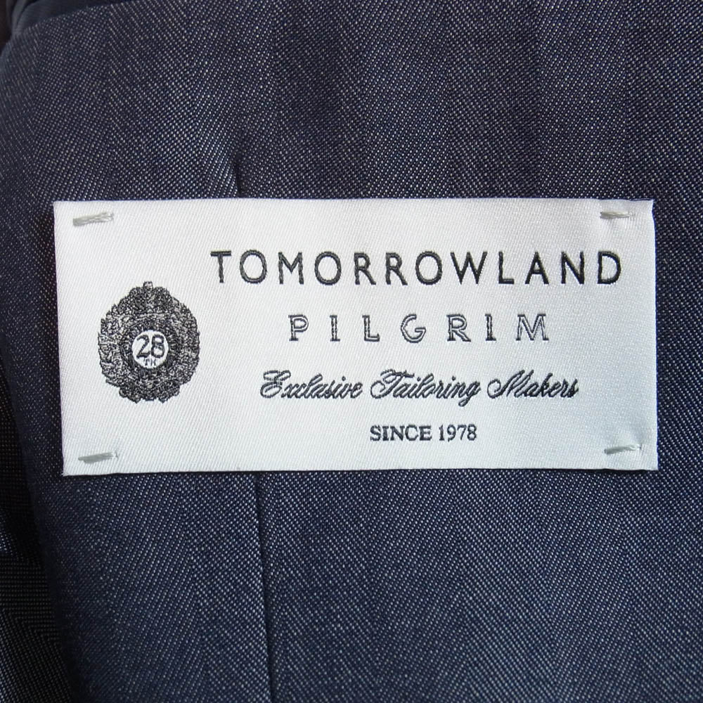 TOMORROWLAND トゥモローランド 61-07-01-07109 ウールシャンブレー 2Bテーラードジャケット ZEGNA TRAVELLER NANOSPHERE ダークグレー系 52S【極上美品】【中古】