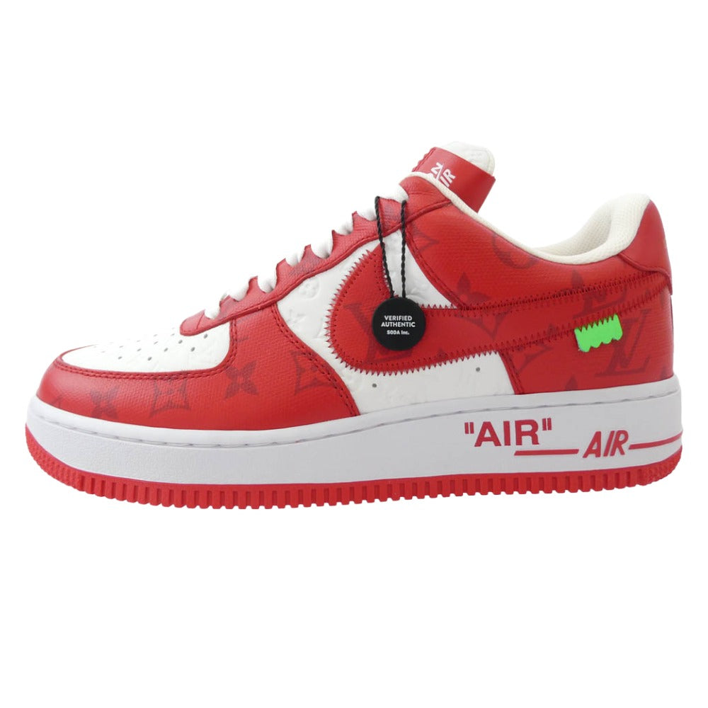 LOUIS VUITTON ルイ・ヴィトン 22SS フェイクバスターズ鑑定済み Air Force 1 Low by Virgil Abloh White & Comet Red ヴァージルアブロー スニーカー レッド系 26cm【極上美品】【中古】