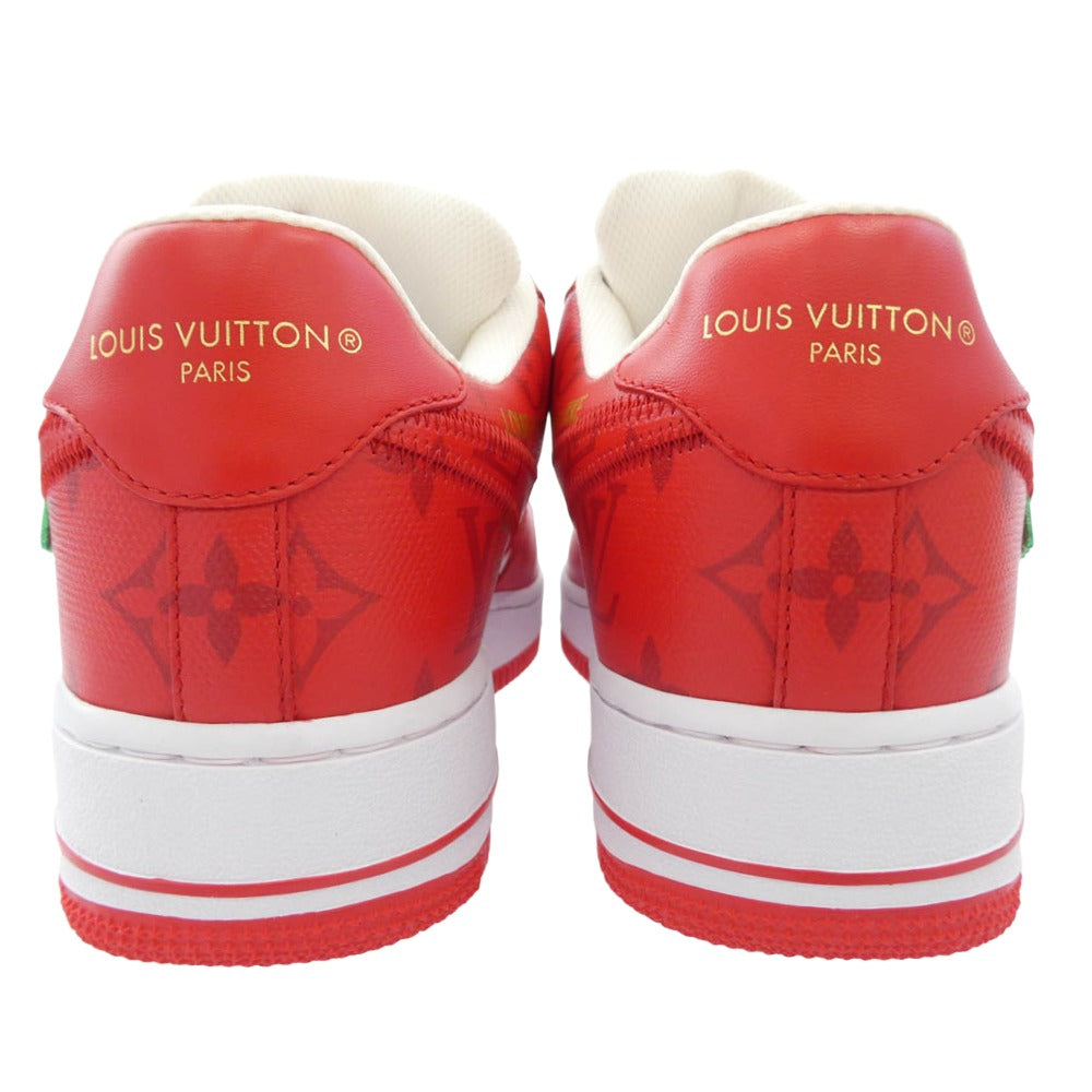 LOUIS VUITTON ルイ・ヴィトン 22SS フェイクバスターズ鑑定済み Air Force 1 Low by Virgil Abloh White & Comet Red ヴァージルアブロー スニーカー レッド系 26cm【極上美品】【中古】