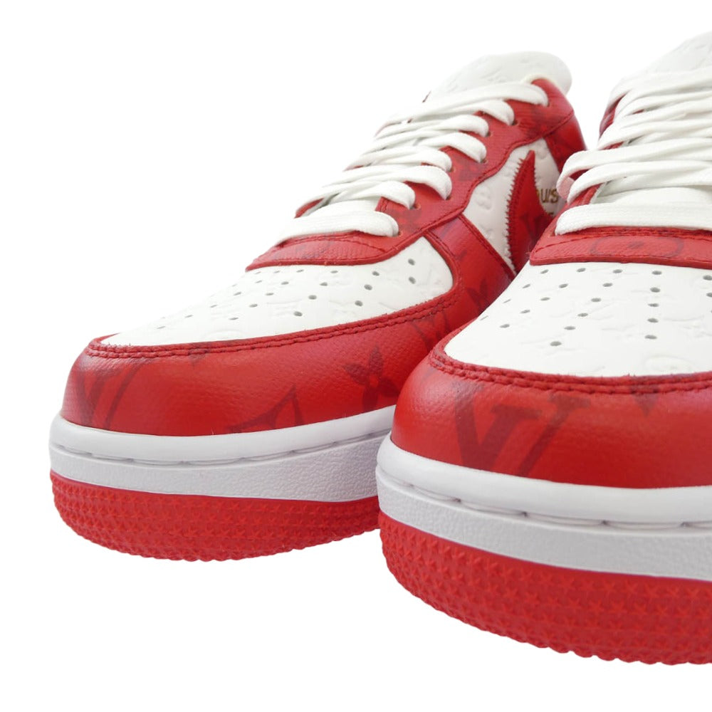 LOUIS VUITTON ルイ・ヴィトン 22SS フェイクバスターズ鑑定済み Air Force 1 Low by Virgil Abloh White & Comet Red ヴァージルアブロー スニーカー レッド系 26cm【極上美品】【中古】