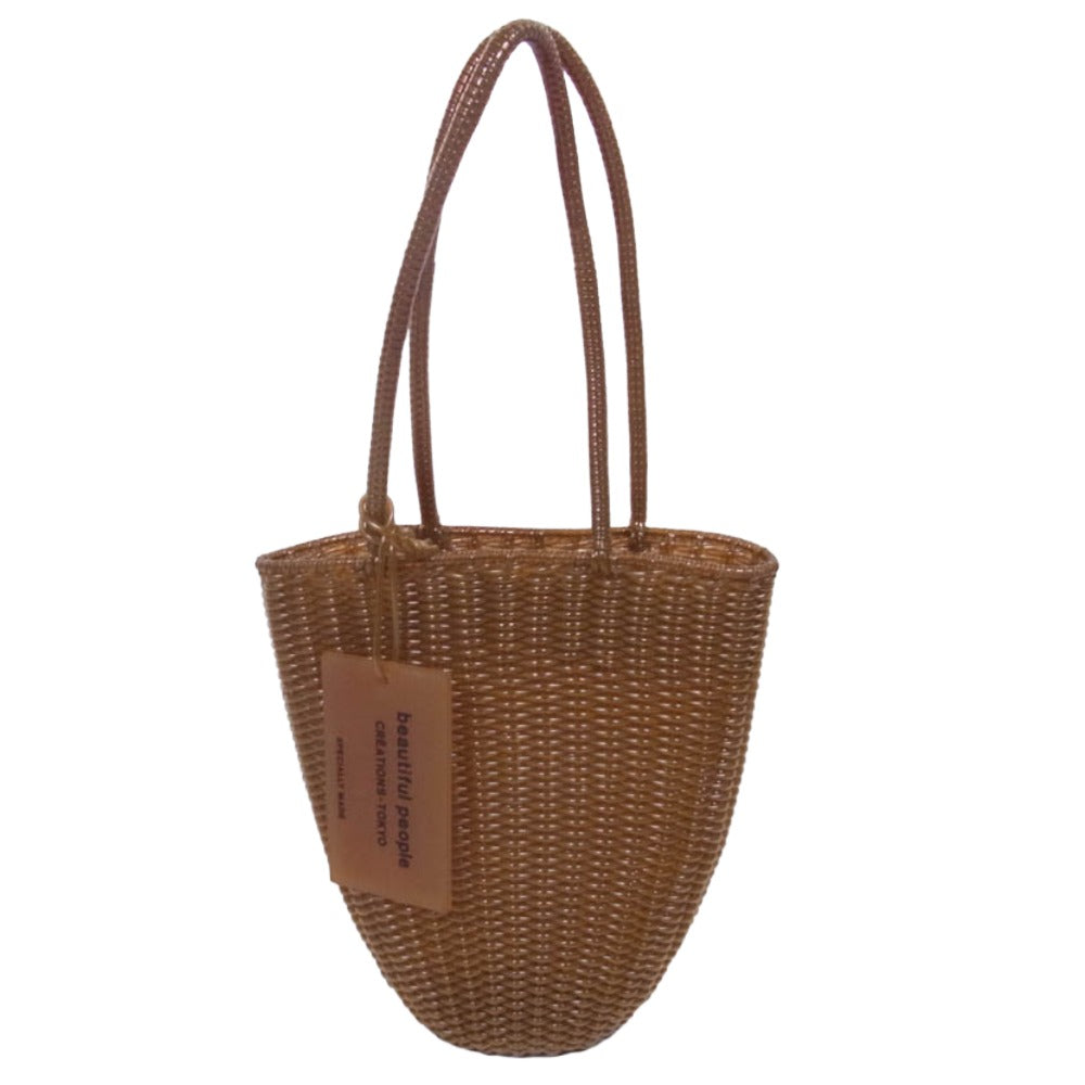 beautiful people ビューティフルピープル チューブ PVC カゴ トート バッグ ブラウン系【中古】