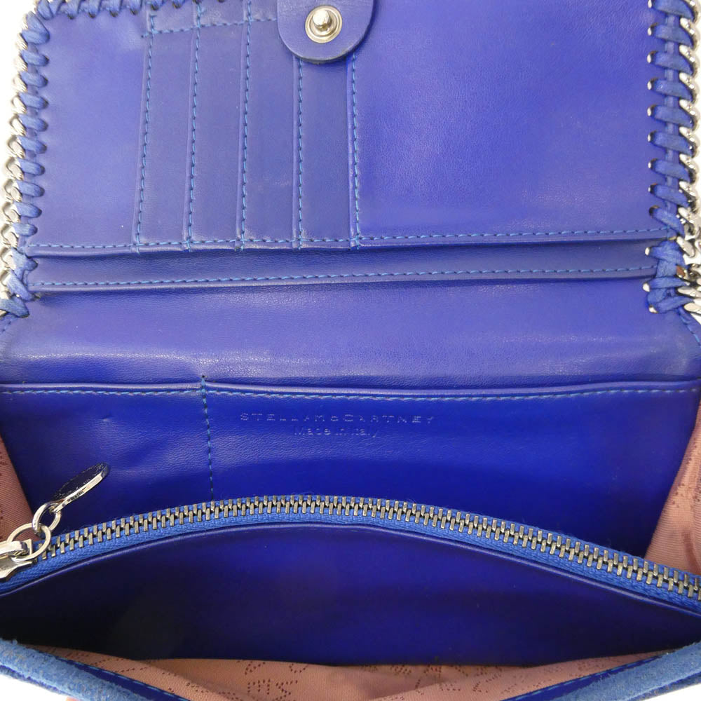 Stella McCartney ステラマッカートニー ファラベラ レザー ロングウォレット 二つ折り長財布 ブルー系【中古】