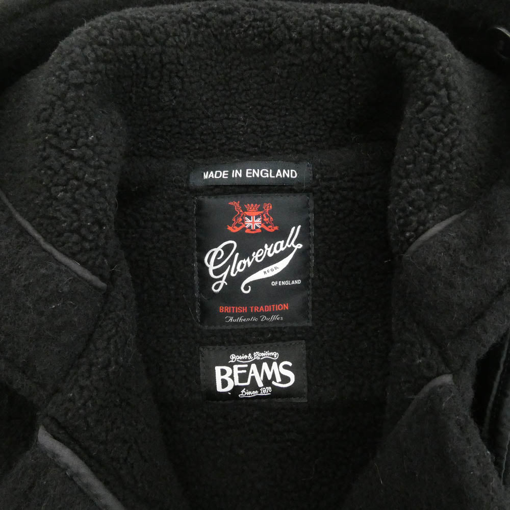 Gloverall グローバーオール x BEAMS 英国製 ビームス 裏ボア ウール ダッフルコート ブラック系 S【中古】