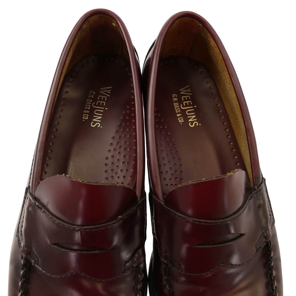G.H.BASS & COMPANY ジーエイチバス レザー コインローファー ワインレッド系 7【中古】