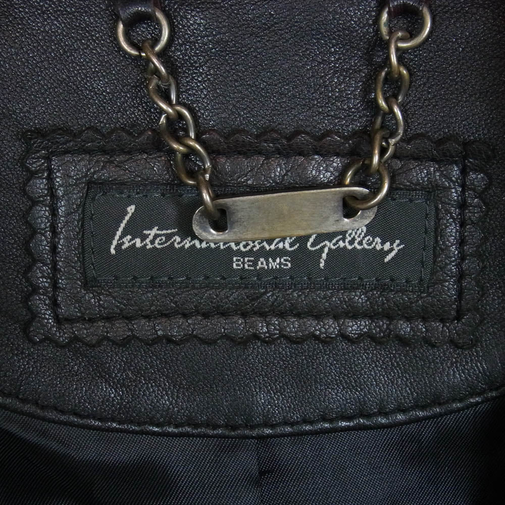 BEAMS ビームス International Gallery BEAMS インターナショナルギャラリービームス レザー シングル ライダースジャケット ブラック系 M【中古】
