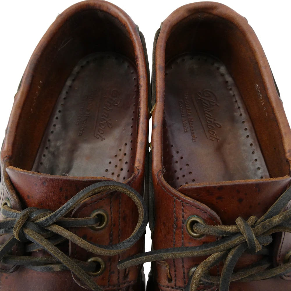 Paraboot パラブーツ BARTH MARINE バース レザー デッキシューズ ブラウン系 UK6.5【中古】