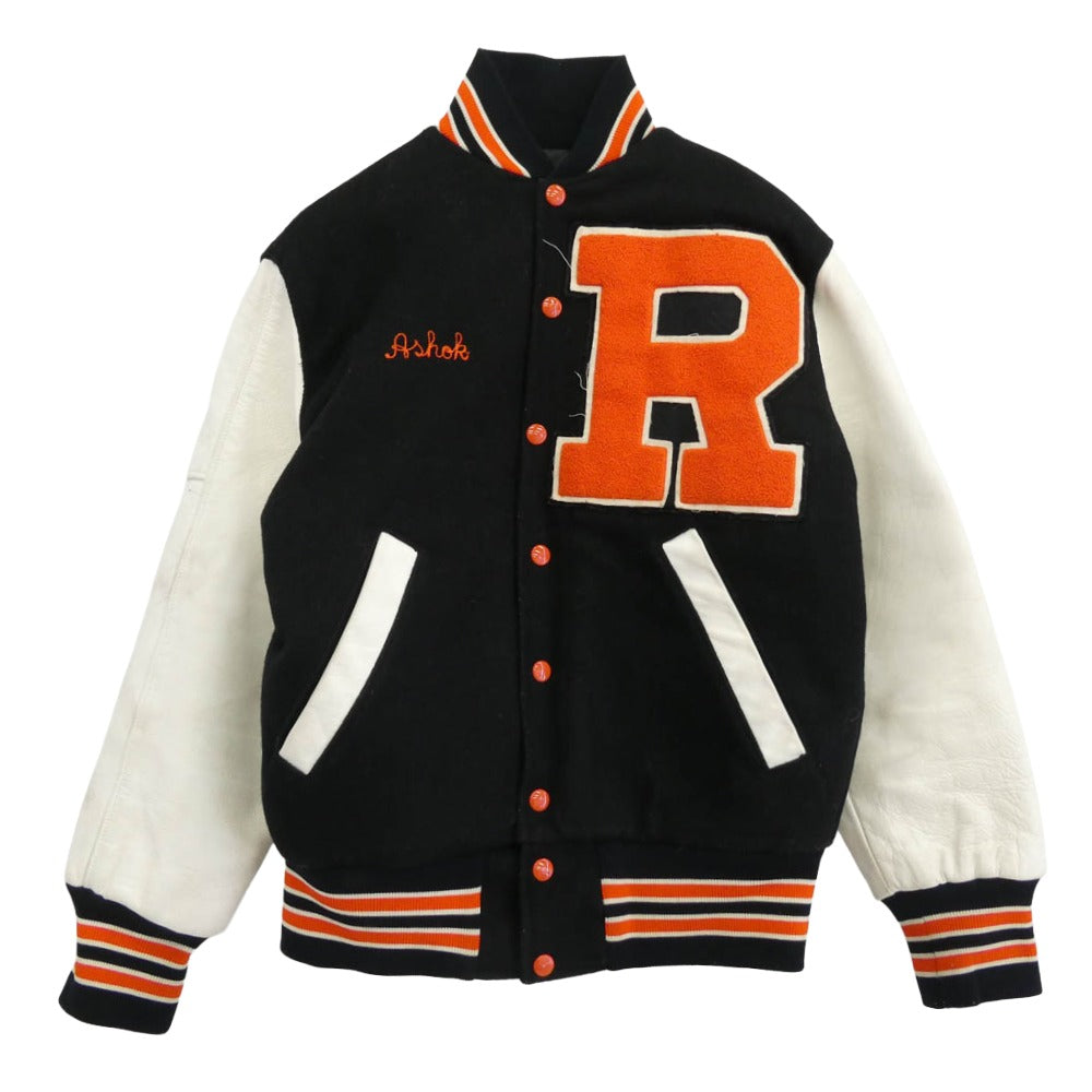 メルビル レザー切替 ウール スタジャン ブラック系 38【中古】