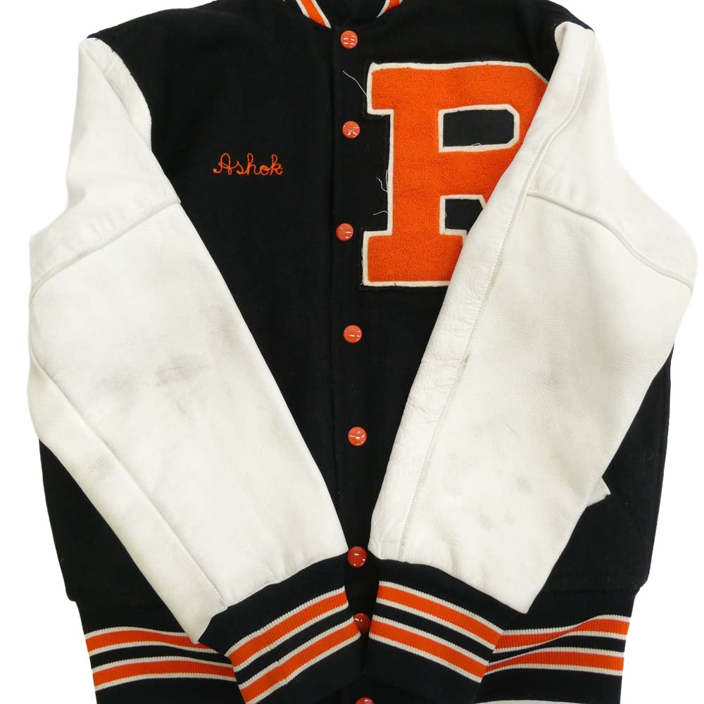 メルビル レザー切替 ウール スタジャン ブラック系 38【中古】
