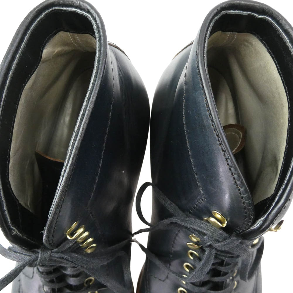 ALDEN オールデン バーニーズニューヨーク別注 クロムエクセル ネイビー タンカー ブーツ ブラック系 7.5【中古】