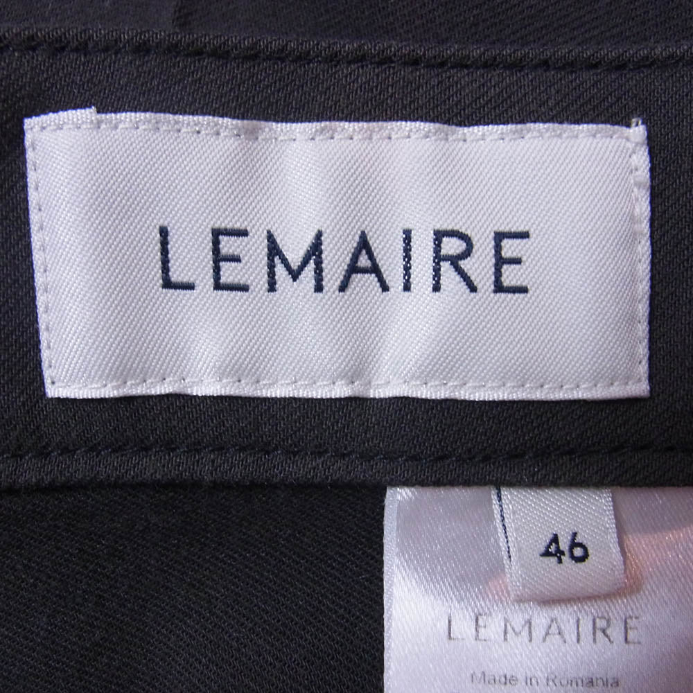 LEMAIRE ルメール PA314 LF842 LOOSE PLEATED PANTS ルーズ プリーツ ベルテッド パンツ チャコール系 46【中古】
