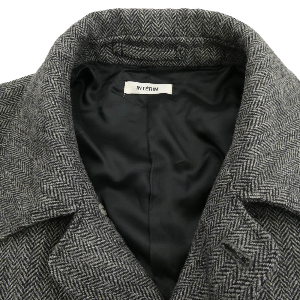 インテリム 22AW HYPER BIG LOVAT KIRK TWEED SINGLE RAGLAN BELTED OVER COAT シングル ラグラン コート グレー系 ブラック系 5【中古】