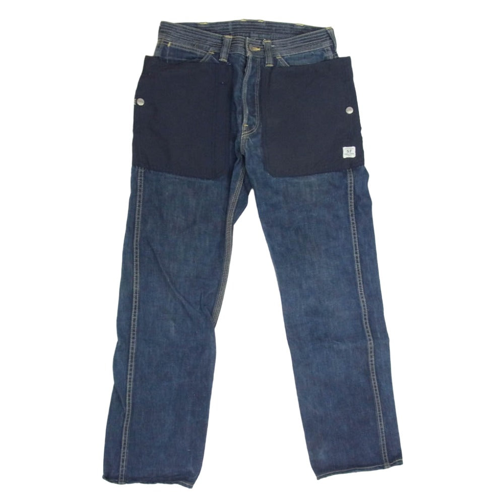 SASAFRAS ササフラス Fall Leaf Sprayer Pants フォールリーフ スプレイヤー デニムパンツ S インディゴブルー系 S【中古】