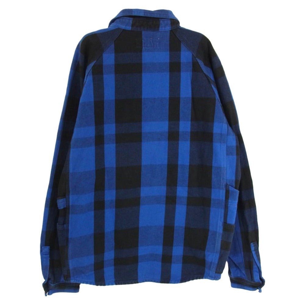 SASAFRAS ササフラス GARDENER HALF ガーデナーハーフ バッファローチェック シャツ ジャケット ブルー系 S【中古】