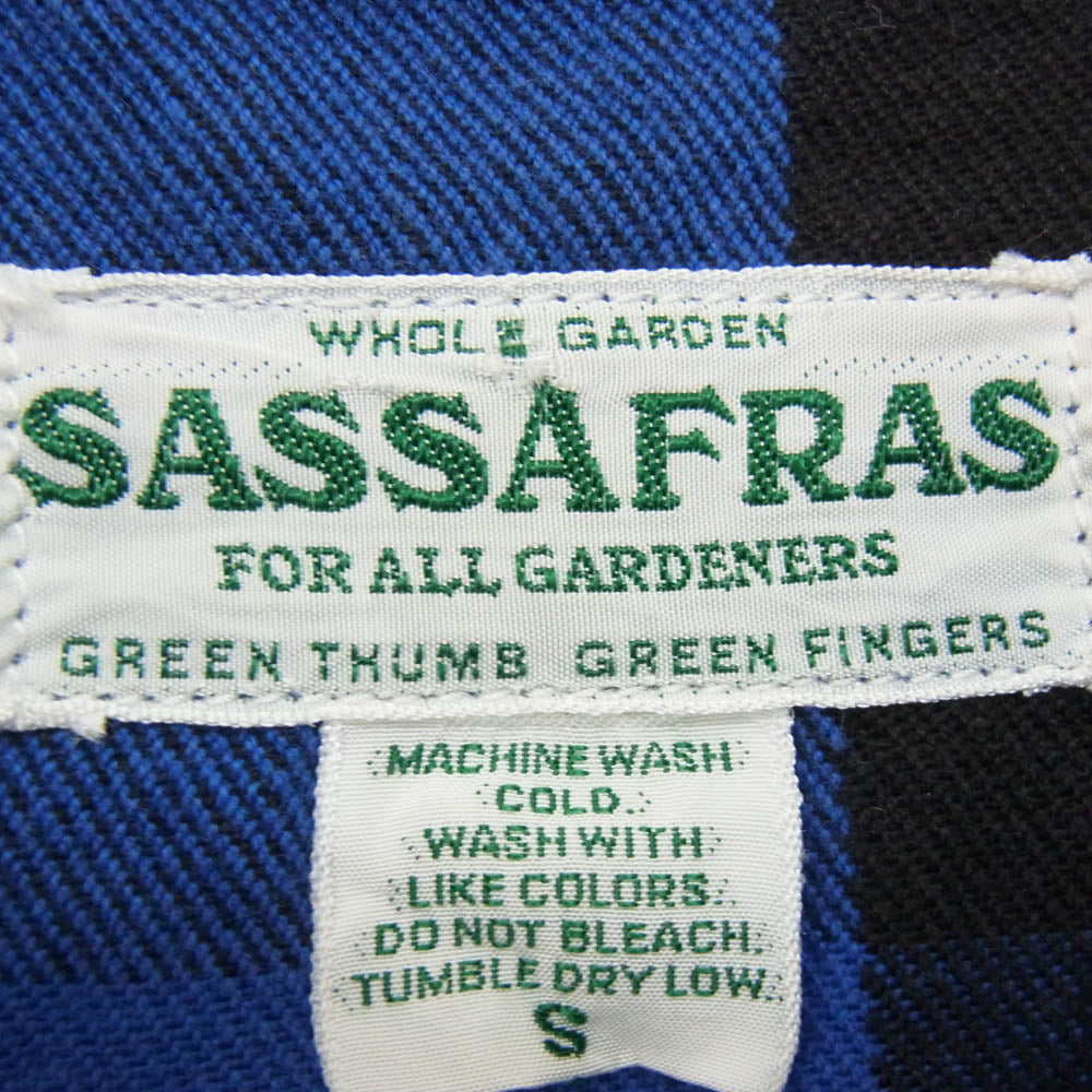 SASAFRAS ササフラス GARDENER HALF ガーデナーハーフ バッファローチェック シャツ ジャケット ブルー系 S【中古】