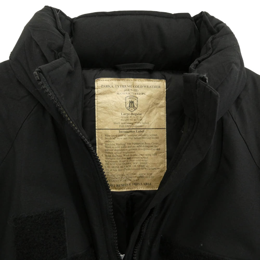 ブルックリンアームドフォース BAF社製 ECWCS LEVEL7 PARKA EXTREME COLD WEATHER GEN III 中綿ジャケット ブラック系 Large-Regular【中古】