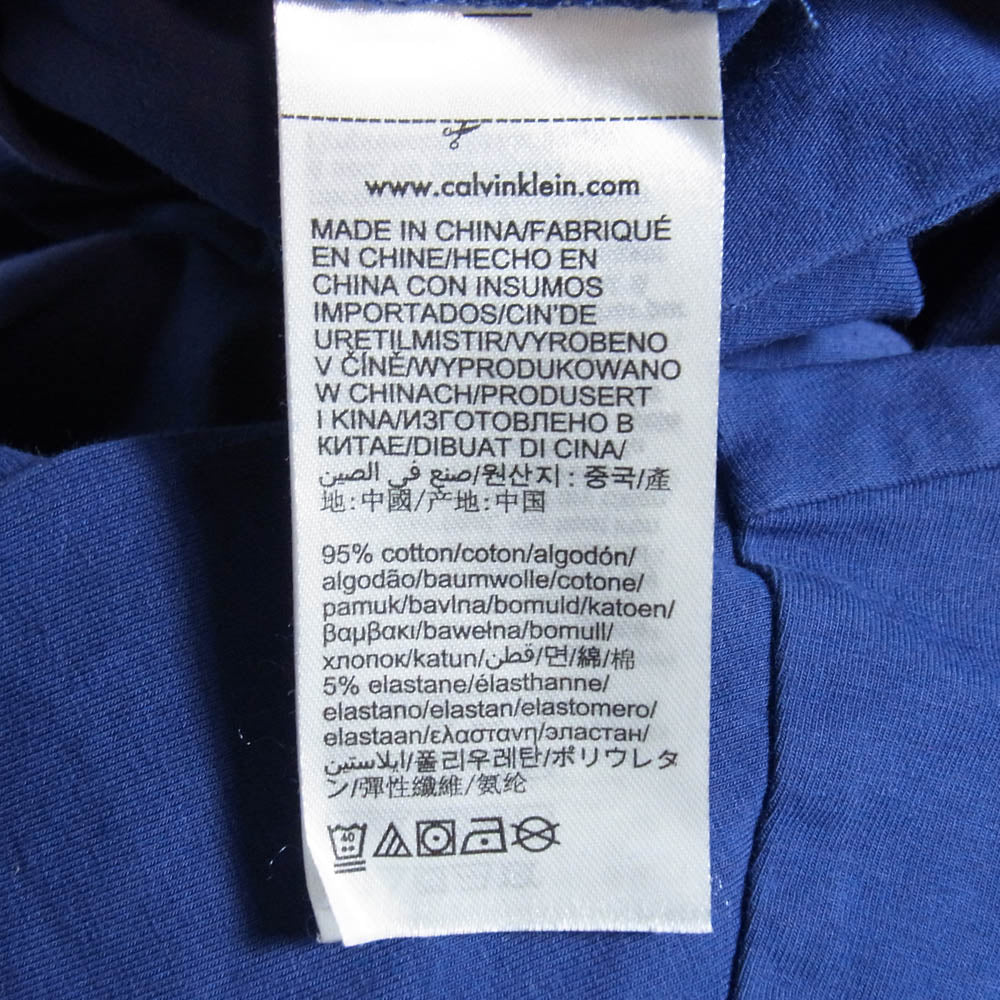 CALVIN KLEIN カルバンクライン J314056 CKロゴ プリント ピマコットンストレッチ 半袖 Tシャツ ブルー系 L【中古】