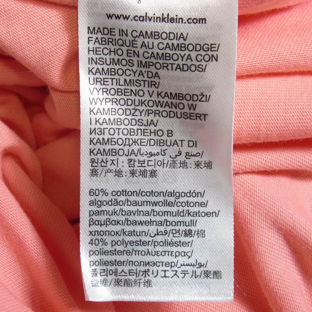 CALVIN KLEIN カルバンクライン J314499 JEANS ジーンズ ロゴプリント 半袖 Tシャツ ピンク系 L【中古】