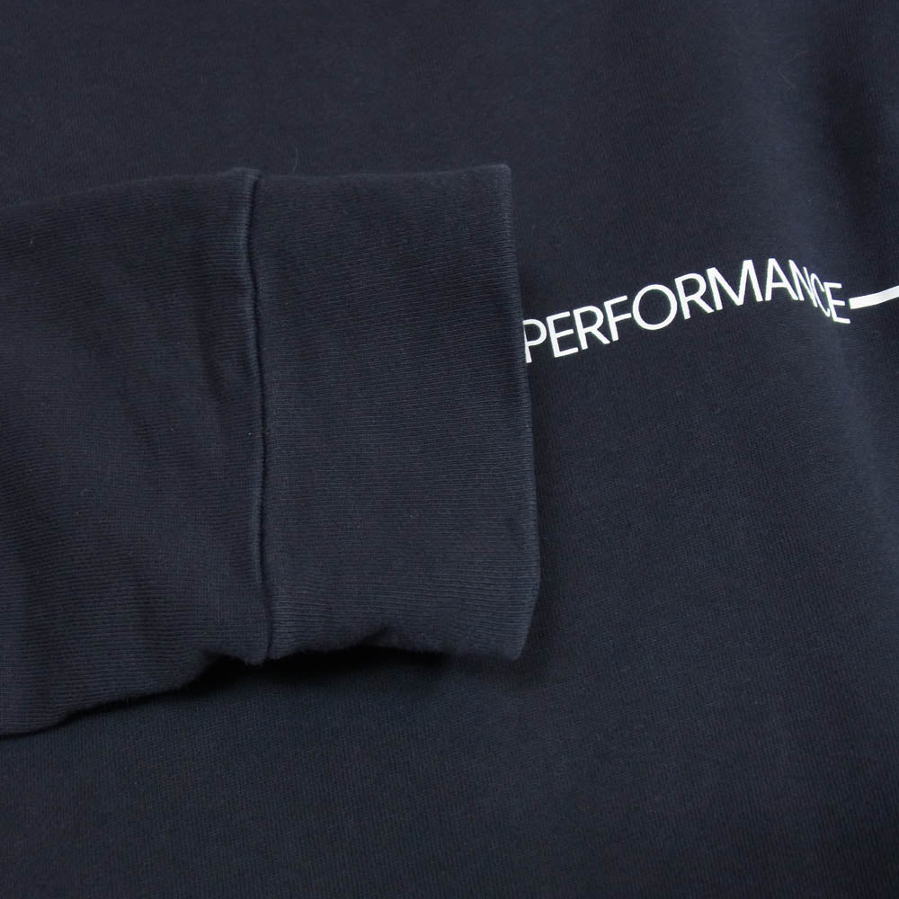 CALVIN KLEIN カルバンクライン 4MF9W364 ライン ロゴプリント コットン スウェット 長袖 Tシャツ ブラック系 L【中古】