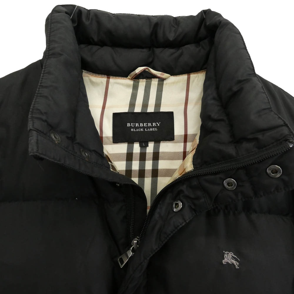 BURBERRY BLACK LABEL バーバリーブラックレーベル BMP78-130-09 裏地ノバチェック ダウンジャケット ブラック系 L【中古】