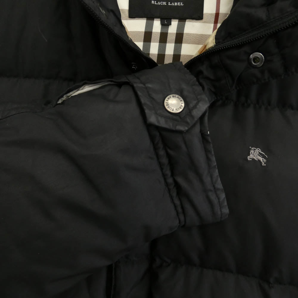 BURBERRY BLACK LABEL バーバリーブラックレーベル BMP78-130-09 裏地ノバチェック ダウンジャケット ブラック系 L【中古】