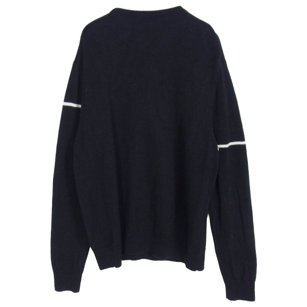 GIVENCHY ジバンシィ BM90B44Y5D ウール ロゴ クルーネック ニット セーター ブラック系 L【中古】