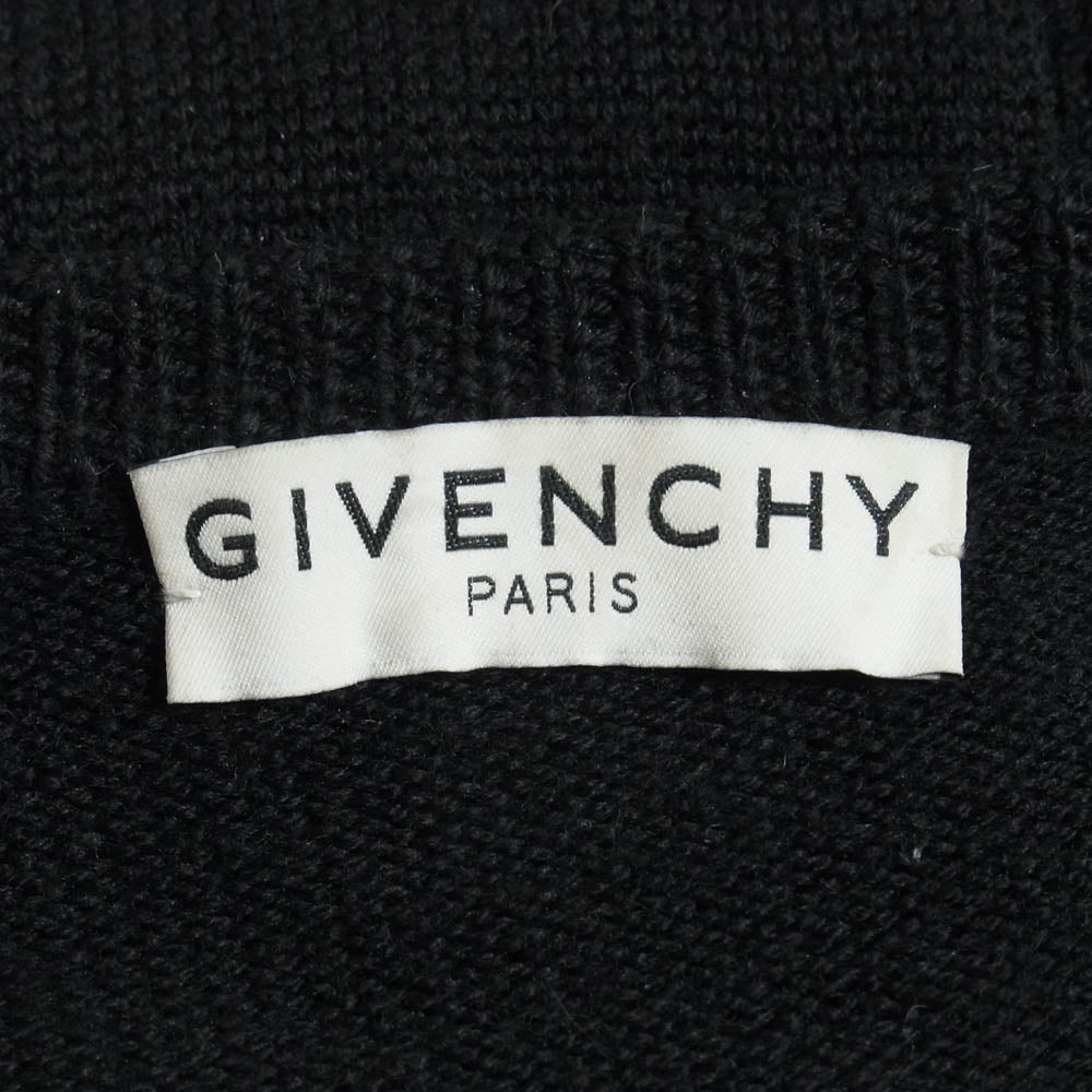 GIVENCHY ジバンシィ BM90B44Y5D ウール ロゴ クルーネック ニット セーター ブラック系 L【中古】