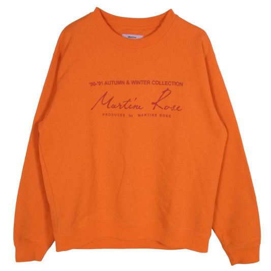 MARTIN ROSE マーティンローズ ロゴ プリント プルオーバー スウェット トレーナー オレンジ系 L【中古】