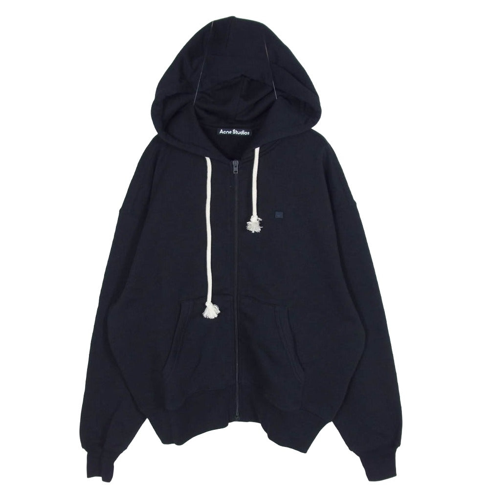 ACNE STUDIOS アクネストゥディオズ FA-UX-SWEA000185 Face フェイスロゴパッチ ジップ フーディー パーカー ブラック系 XXS【中古】