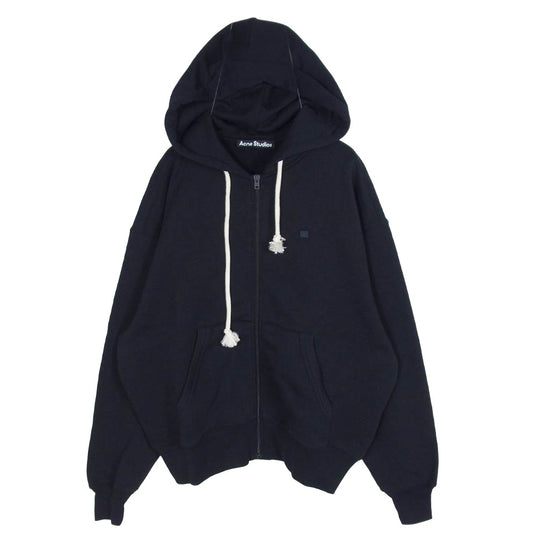 ACNE STUDIOS アクネストゥディオズ FA-UX-SWEA000185 Face フェイスロゴパッチ ジップ フーディー パーカー ブラック系 XXS【中古】