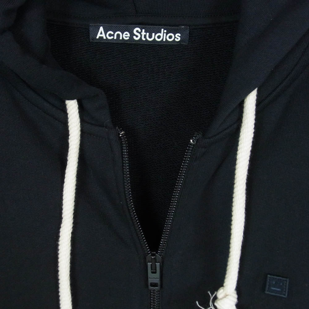 ACNE STUDIOS アクネストゥディオズ FA-UX-SWEA000185 Face フェイスロゴパッチ ジップ フーディー パーカー ブラック系 XXS【中古】