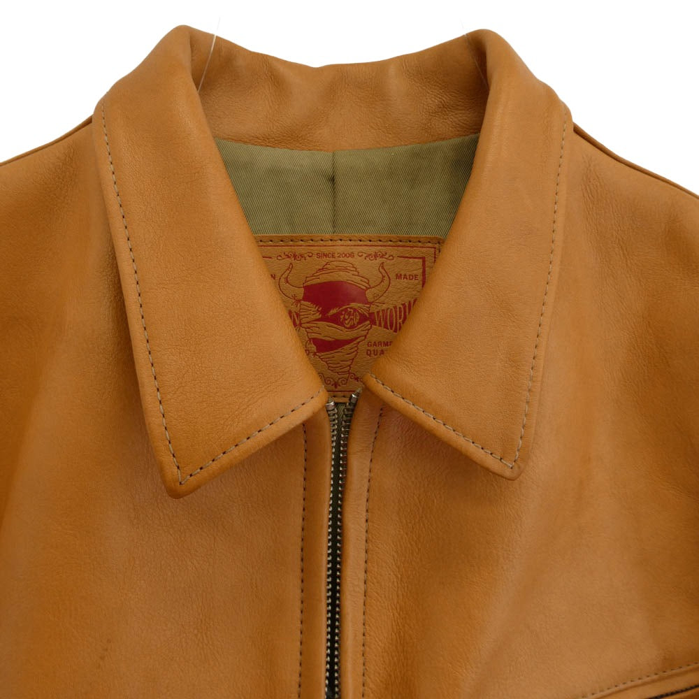 天神ワークス JS01 Single Collar Jacket Tan シングルカラー ジップ