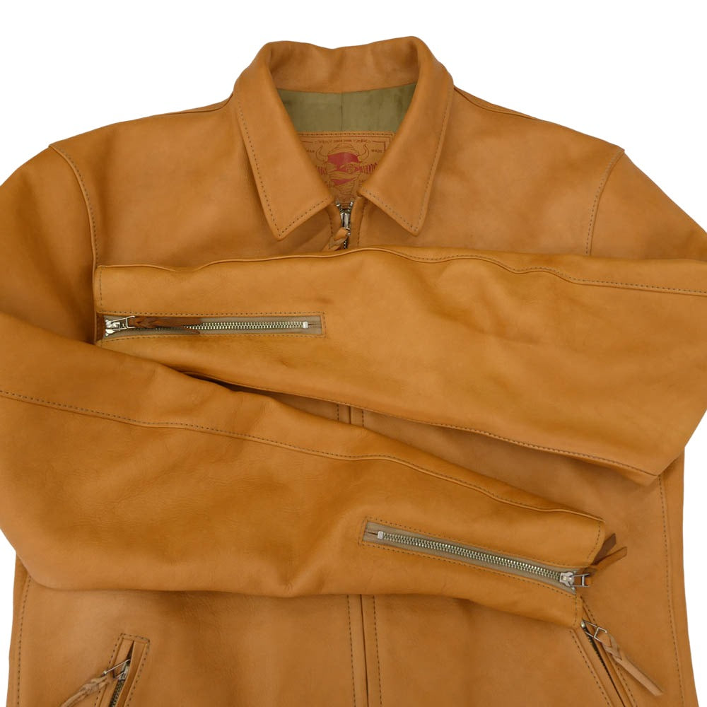 天神ワークス JS01 Single Collar Jacket Tan シングルカラー ジップ