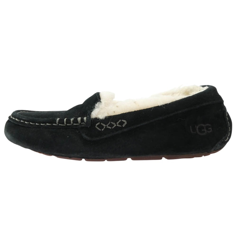 UGG アグ W ANSLEY レディース アンスレー スリッポン フラット シューズ ブラック系 24cm【中古】