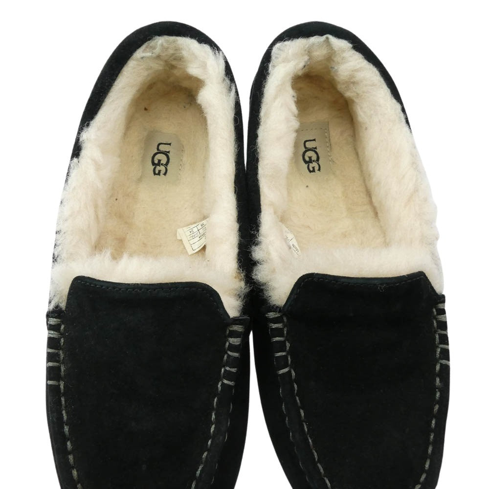 UGG アグ W ANSLEY レディース アンスレー スリッポン フラット シューズ ブラック系 24cm【中古】