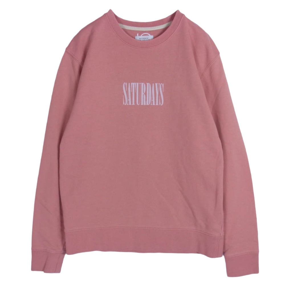 サタデーズ ニューヨークシティ 3212-343-2227 LOGO SWEAT ロゴプリント クルー スウェット ピンク系 L【中古】