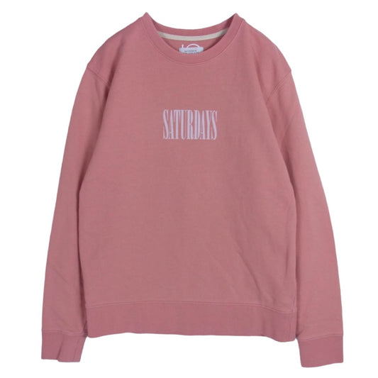 サタデーズ ニューヨークシティ 3212-343-2227 LOGO SWEAT ロゴプリント クルー スウェット ピンク系 L【中古】