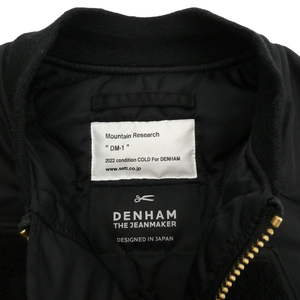DENHAM デンハム 01-22-09-20-004 × Mountain Research マウンテンリサーチ ワッペン ボンバー ジャケット ブルゾン ブラック系 M【中古】